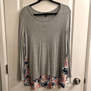 Knit and floral blouse